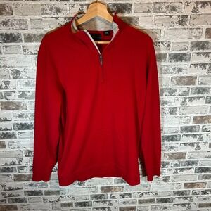 Bobby Jones Quarter Zip Pullover Mens Medium Red Pima Cotton Lycra